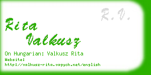 rita valkusz business card